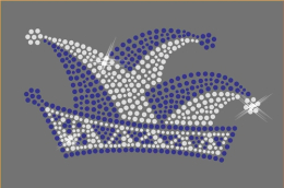 Hotfix Strass Bügelbild Komiteemütze Blau Weiss Fasching 130726