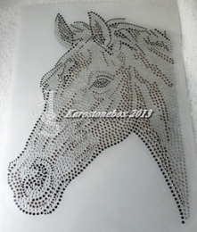 Hotfix Strass Bügelmotiv Pferd traumhafter Pferdekopfca. 30 x 20 cm 130814