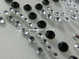 Bügelbild Strass aufwändiges Kreuz Crystal + Schwarz 120223