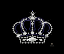 Hotfix Bügelbild Tolle Krone Strass - Silber Strass Cobalt 130905