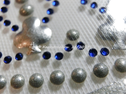 Hotfix Bügelbild Tolle Krone Strass - Silber Strass Cobalt 130905