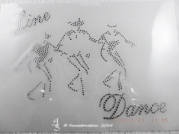 Hotfix Bügelbild Strass LINE DANCE Western Country Crystal 140322