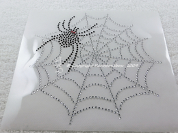 Hotfix Strass Bügelbild Spinne im Netz Spider Spinnennetz 141001