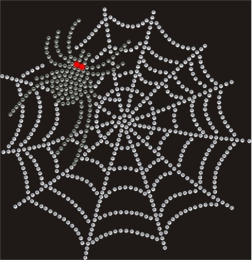 Hotfix Strass Bügelbild Spinne im Netz Spider Spinnennetz 141001