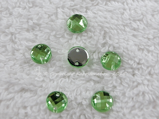 Aufnähsteine rund Peridot 111016-2, Glitzersteine 6 mm