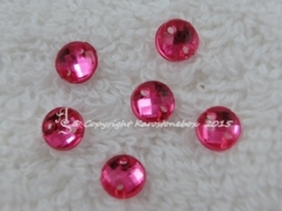 ca. 20 Qualitäts Aufnähsteine in 6 mm rund Farbe Pink Fuchsia