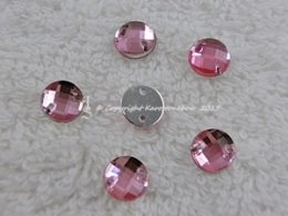 ca. 20 Qualitäts Aufnähsteine in 6 mm rund Farbe Rosa