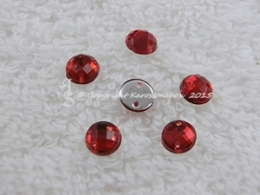 ca. 20 Qualitäts Aufnähsteine in 6 mm rund Farbe Rot