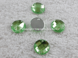 Aufnähsteine in 12 mm rund Farbe Peridot 15 Stück