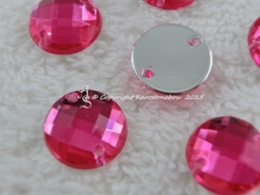 Aufnähsteine in 12 mm rund Farbe Pink Fuchsia 15 Stück