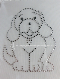 Hotfix Strass Bügelbild Kleiner Hund Strass Crystal  131115