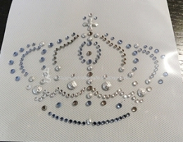 Hotfix Strass Bügelbild Krone Krönchen Strassbild Motiv 160107