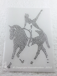 Strass Bügelbild -Reitsport-Voltigieren klein-120624