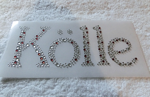 Strass Bügelbild Schriftzug Kölle – Karneval Hotfix Motiv