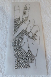 Bügelbild Strass Hand Peace Vitctory 110627