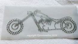 Hotfix Strass Bügelbild Motiv Motorrad Chopper 160802