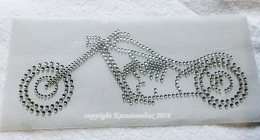 Hotfix Strass Bügelbild Motiv Motorrad Chopper 160802