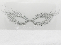 Hotfix Strass Bügelbild Motiv Maske Fasching Karneval Crystal-Silber 130819