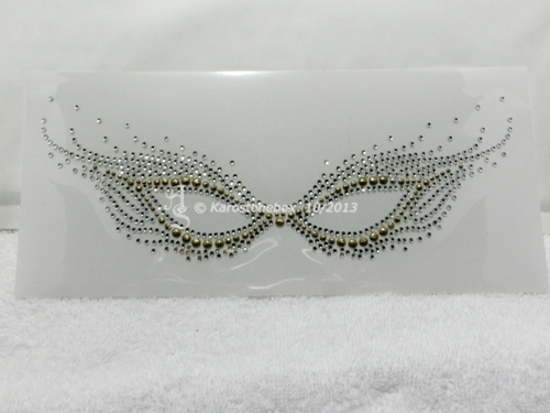 Strass Bügelbild Maske Venedig – Karneval Crystal-Gold