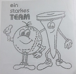 Strass Bügelbild Golf spielen Ein starkes Team 190101