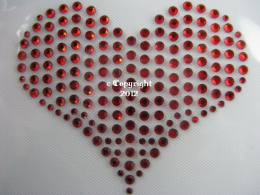 Romantik in Rot - Bügelbild Strass Herz 110912