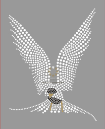 Strass Bügelbild Applikation Vogel Eule Crystal Black Diamond 190327