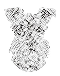 Hotfix Strass Applikation Schnauzer Kopf 190619