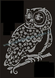 Strass Bügelbild Applikation Eule 190807