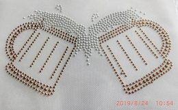 Hotfix Bügelbild Strass 2 Bierseidl Wiesn Oktoberfest 190820