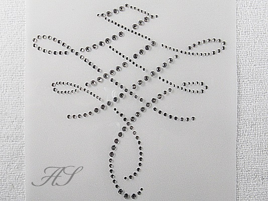 Hotfix Strass Bügelbild Ornament Crystal – Strassmotiv zum Aufbügeln 190620