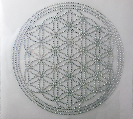 Hotfix Strass Bügelbild Blume des Lebens Yoga Lebensblume 140115 AB Crystal