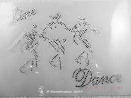 Strass Bügelbild Applikation Motiv LINE DANCE Western Country Crystal 140322
