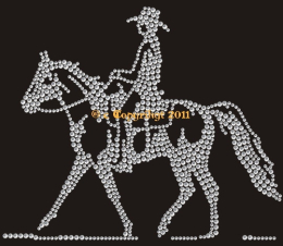 Hotfix Strass Bügelbild Strassapplikation Strass Pferd Western Cowboy 110905