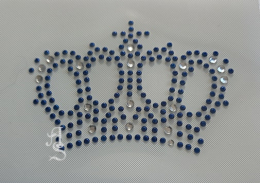Strass Bügelbild hüb. Krönchen Krone Gold-Crystal 200724 Farbwahl
