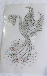 Strass Bügelbild Applikation Vogel Phönix bunt190730
