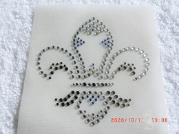 Hotfix Strass Bügelbild Lilie L.Saphire Crystal Black Dia. 160107