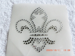 Hotfix Strass Bügelbild Lilie Crystal Black Diamond. 160107