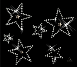 Hotfix Strass Bügelbild Motiv Stern Sterne 140825-09