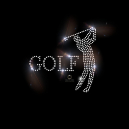 Hotfix Strass Bügelbild Motiv Applikation Strassbild Golf + Spieler 111031