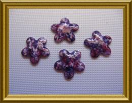 Hotfiix Nailheads 25 Sonderformen Blüte Marble Purple Lila Bügelstrass