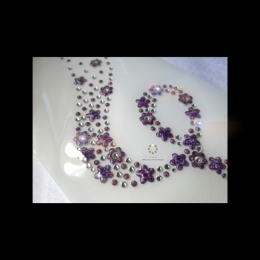 Hotfix Strass Bügelbild XXL Ranke Lila 230519 Applikation, Bügelbilder Strass
