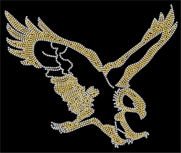 Strass Bügelbild Goldener Adler- Crystal Eagle Applikation 150608