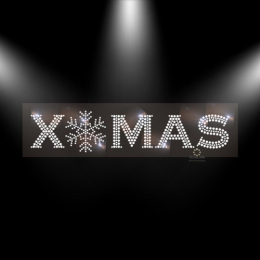 Hotfix Strass Bügelbild X-MAS mit Schriftzug231109