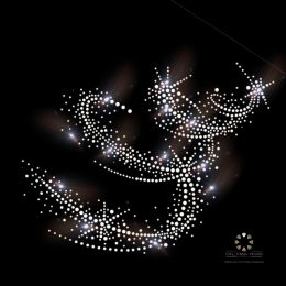 XXL Strass Bügelbild Kreisel Wirbel Hotfix Applikation Sternenhimmel 231130