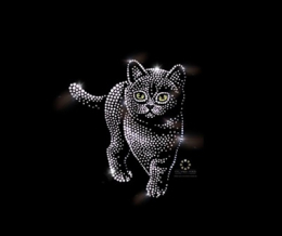 Hotfix Strass Bügelmotiv Bügelbild Katze 241002 Strass Bügelapplikation