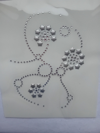 Hotfix Strass Bügelbild Strassbild Ornament Abstrakt Pentagon Silber oder Gold 250104