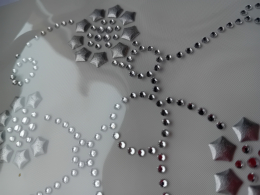 Hotfix Strass Bügelbild Strassbild Ornament Abstrakt Pentagon Silber oder Gold 250104