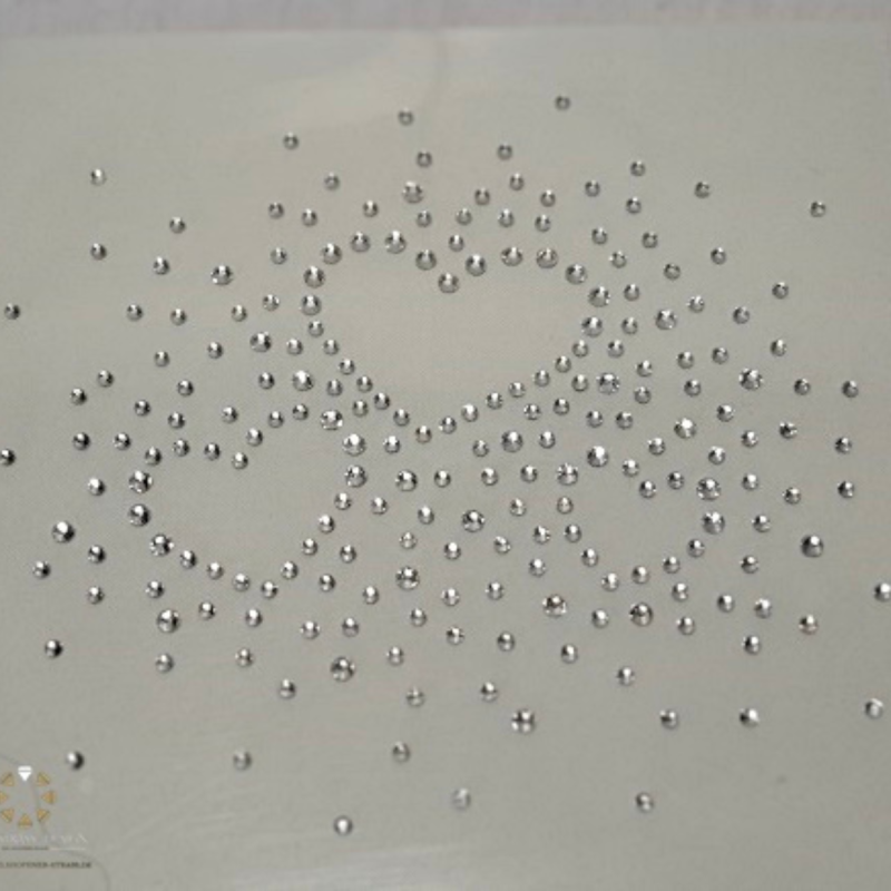 Strass Bügelbild 3 Herzen – Hotfix Applikation Crystal / Rot Crystal