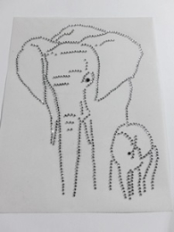 Hotfix Bügelbild Afrika Elefant Kuh mit Kind 181230