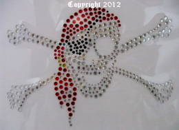 Strass Bügelbild Totenkopf Pirat Piratenkopf 120331